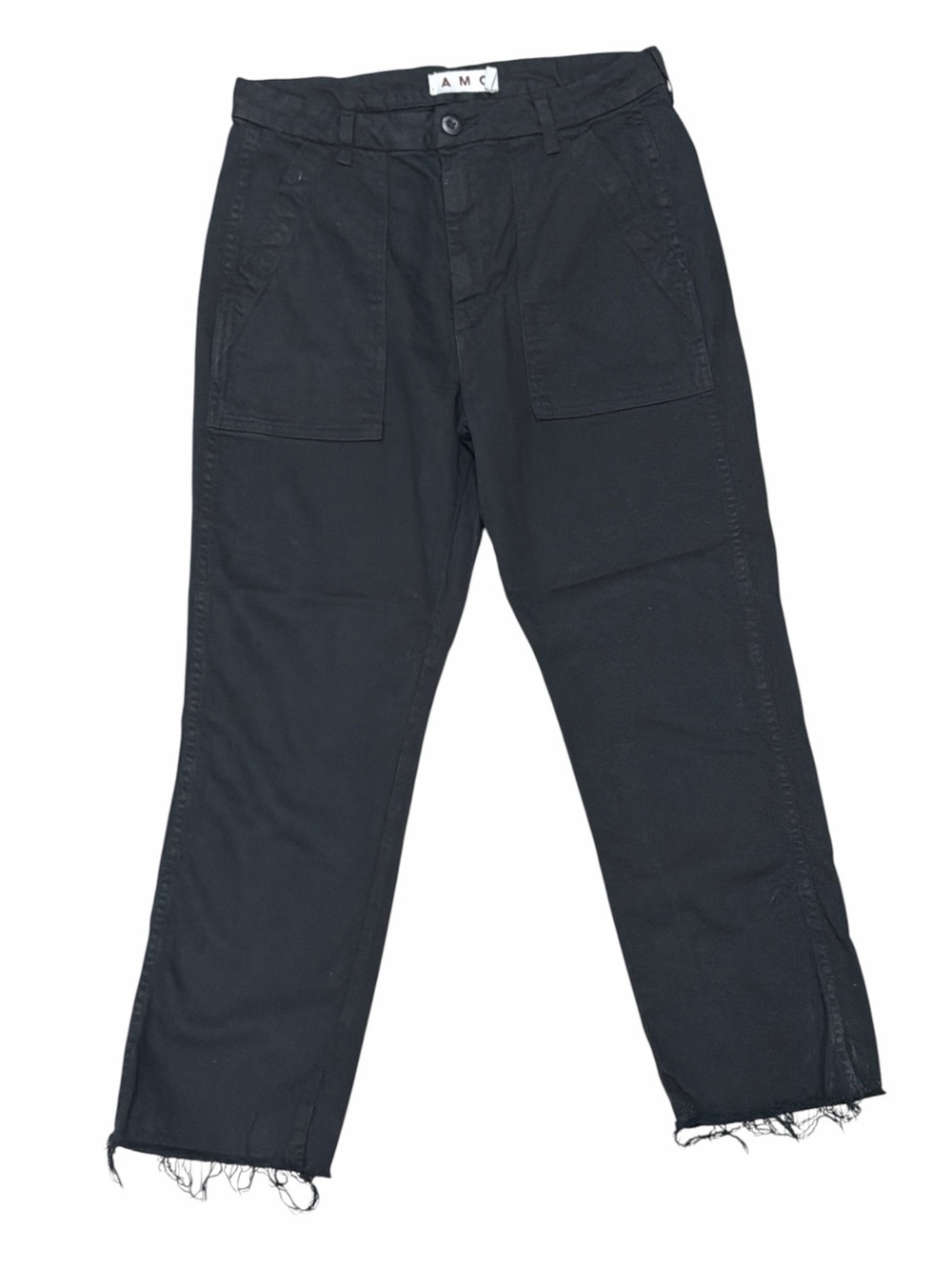 AMO Black Straight Leg Cropped Utility Pants